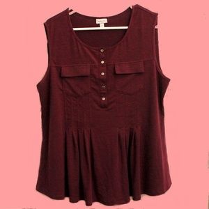 PLUS SIZE AVENUE BURGUNDY TANK TOP 14/16